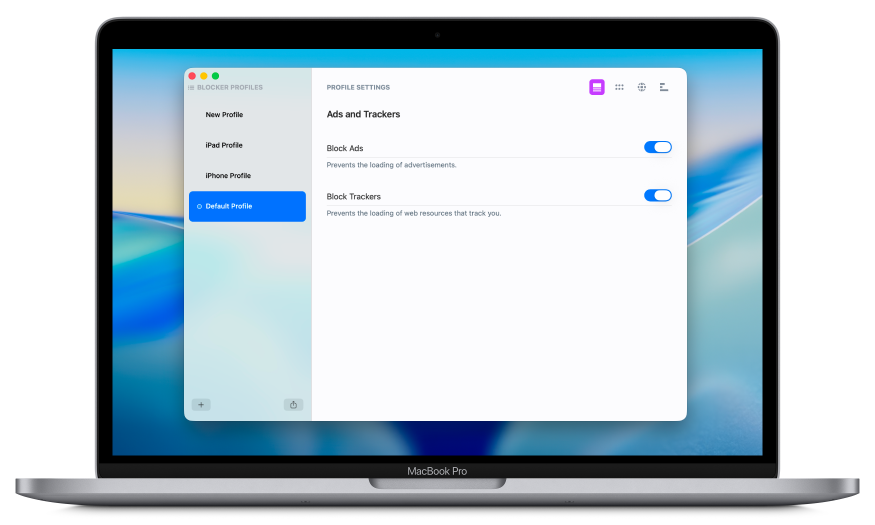 Roadblock app showing its main interface